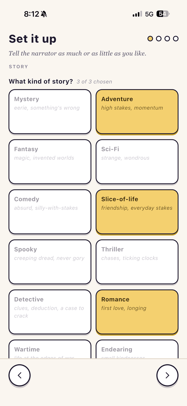 Choosing genres for a new story